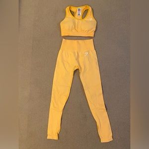 COPY - GYMSHARK vital seamless yellow marl sports bra and leggings